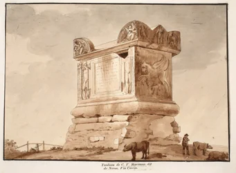 La tumba de C.V. Marianus, también conocida como la tumba de Nerón. Via Cassia, 1833